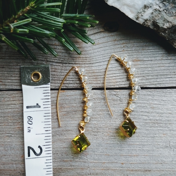 🛑SOLD🛑Natural Green Amethyst & Vintage Crystal - Picture 3 of 9